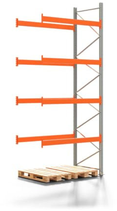 REGALWERK Palettenregal Artus - Anbauregal mit 5 Ebenen - Fachlast 2.550 kg - 4.500 x 1.985 x 1.100 mm (HxBxT) - Schwerlastregal