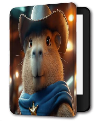 Case for 6 Kindle Paperwhite 5/6/7th Generation Case 2012,2013,2015,2016 Version (Model: EY21 / DP75SDI),Slim PU Leather Hard Cover for Kindle Paperwhite 6 inch,Hooded Capybara