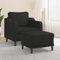 MOBCANT Sessel mit Hocker Schwarz 60 cm Stoff Wohnlandschaft Couch Couchgarnitur Polstergarnitur für Hotel Wohnzimmer Büro Schlafzimmer