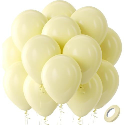 Gleemix 20 Stück Macaron Luftballons Gelb, Hellgelb Helium Ballons Girlande | 10 Zoll Macarons Luftballons Gelb, Latex Gelb Luftballon Girlande Helium Ballons, Geburtstags Hochzeit Babyparty Kommunion