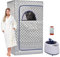 Sauna a vapore portatile per casa, pop-up, con generatore di vapore da 1000 W 2 l, pieghevole, per sauna e bagno turco, telecomando, sauna personale (argento)