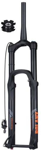HJYBFA Forcella di sospensione pneumatica per bici affusolata da 1-1/8 27,5/29 MTB Mountain Front Forks Rebound Regolare 160mm Viaggio Attraverso Asse 15 * 110 Blocco remoto manuale