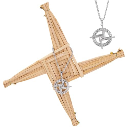 nbeads 3 Stück 2 Stile St. Brigids Kreuze, Edelstahl Anhänger Mit Irischem Kreuz Der Heiligen Brigid Irland Zum Aufhängen An Der Wand Kreuze Für Irische Segnungen Geschenk