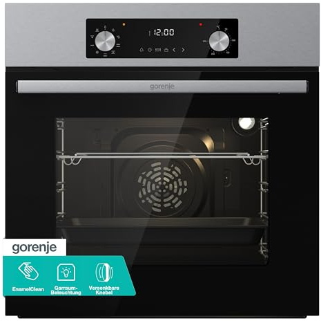 Gorenje BOA6737AO1X Einbaubackofen / 73 Liter/BigSpace/Heißluft / 250° maximale Ofentemperatur/EcoClean-Email / 2fach verglast / 9 Funktionen/EEK: A/Minimale Einbaumaße (HxBxT): 60x 56x 58 cm