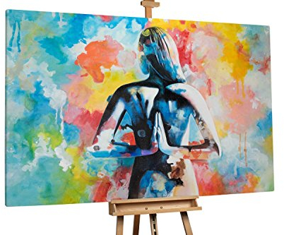 KunstLoft® XXL Gemälde 'Downshifter' 180x120cm | original handgemalte Bilder | Frau Bunt Abstrakt Deko Modern | Leinwand-Bild Ölgemälde einteilig groß | Modernes Kunst Ölbild