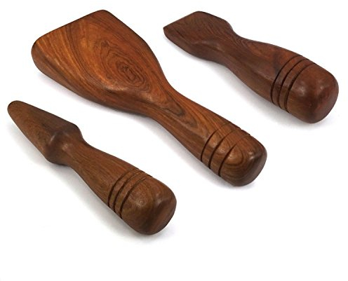 Original Thai Lanna Tok Sen Hammer Massage Set aus Hartholz (3 Teile)