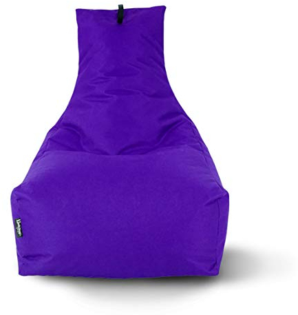 Lounge Sitzsack Liege Beanbag 32 Farben wählbar 90cm(Ø) Rückenlehne Bodenkissen Indoor Outdoor Sitzsäcke Gaming Kinder Bean Bag Erwachsene Riesensitzsack gefüllter Sessel (Lila)