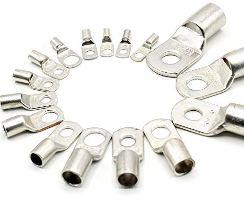 Rohrkabelschuhe 70 mm² Loch-Ø M10 aus Kupfer verzinnt Unisoliert Kabelschuhe Ring SC Kabel-Verbinder SC70-10 (2 Stück)