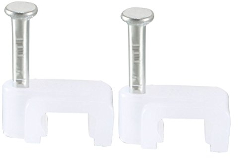 sourcing map Flache Kabel-Clip, Koaxial-Nägel, 7 mm, Weiß, 200 Stück