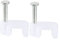 sourcing map Flache Kabel-Clip, Koaxial-Nägel, 7 mm, Weiß, 200 Stück