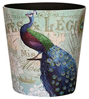 GODNECE 10L Waterproof Vintage Waste Paper Basket Leather Waste Paper Bin Kids For Bedroom Office, Hotels