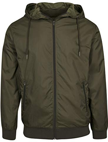 Build Your Brand Men's Windrunner Jacket, Green (Olive/Olive 00834)-XXXX-Large (Manufacturer :XXXX-Large)