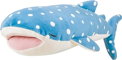 Nemu Nemu Animals 6231823 Plüschtier, Walhai Jinbe, Kuscheltier, extra weich und kuschelig, Stofftier, Designed in Japan, Kuschelkissen mit Handfach, Größe L, 52 cm