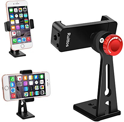 Ruittos Soporte de teléfono para trípode, Adaptador de trípode de Metal para teléfono Celular, rotación de 360 Grados, Soporte de Video Vertical para Smartphone, Compatible con iPhone X, XS, XR 8,