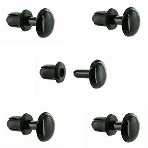 5x RIVET CLIP GARNITURE CARROSSERIE VOITURE AUTO MOTO CYCLO AGRAFE A EXPANSION PLASTIQUE NOIR (Ø3,1x2-3mm)
