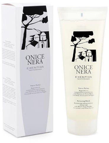 Exenthia Mediterranea - Gel de ducha negro de ónice Relax, 250 ml