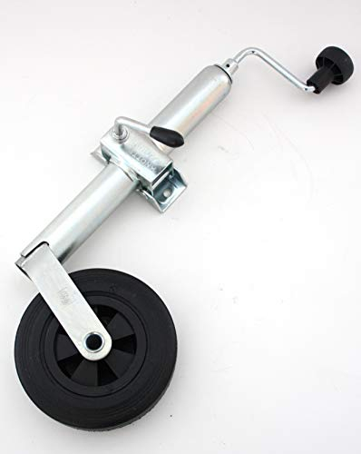 p4U Rueda Jockey Bugrado + soporte abrazadera de sujeción de Knott 150 kg 48 mm para remolques caravanas