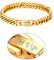 Bandmax Goldene Armkette 8mm massive Panzerkette Armband für Herren Panzerarmband Gold kubanische Gliederarmband 21cm schwere Kettenarmband Glider Link Chain Bracelet personalisiert Schmuck für Papa