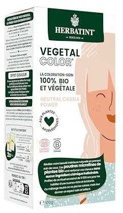 Herbatint Vegetal Color – pflanzliche Haarfarbe, 100% natürlich und biologisch, Neutral Cassia Power – Henna, neutral, 100 g