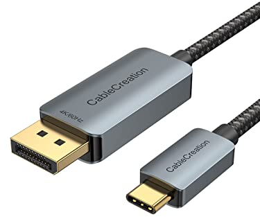 CableCreation USB C DisplayPort Kabel (4K@60Hz, 2K@165Hz/144Hz), 1.8m Thunderbolt 3 auf Displayport Kabel für MacBook Pro/Air, iMac, iPad Pro, XPS, Surface, Galaxy S20, Huawei P40 usw. 6FT/Aluminium