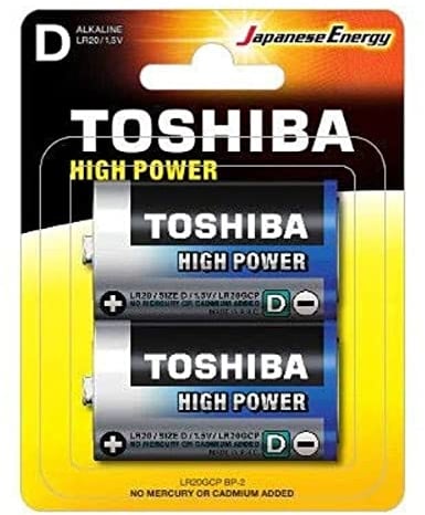 2 x Toshiba High-Power-Batterien D LR20 Mono