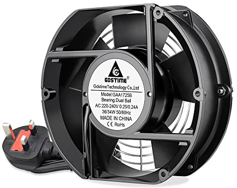 GDSTIME AC 17251 172mm x 150mm x 51mm 220V 230V 240V Duall Ball Bearing Axial AC Cooling Fan for Computer Server Rack DIY Cooling Ventilation Exhaust Big Airflow