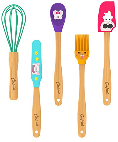 CHEFCLUB KIDS Ustensiles de Cuisine pour Enfants, Silicone, Multicolore, Petit