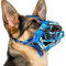 Barkless Hundemaulkorb, Silikonkorb Maulkorb für kleine mittelgroße große Hunde, weicher Käfig Maulkorb verhindern Beißen Kauen, Trinken Hosen zulassen, geeignet für Deutscher Schäferhund, Blauweiß