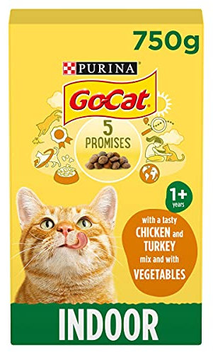 GO-CAT Indoor Chicken Dry Cat Food 750g, Pack of 5