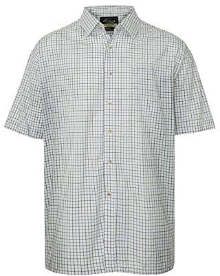 WALKER AND HAWKES - Men's Easy Care Short Sleeve Country Shirt - Blue - 3X-Large (48'')