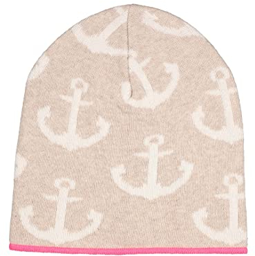 Zwillingsherz Mütze Beanie Slouch mit Kaschmir für Mädchen Jungen Kinder - Hochwertige Cashmere Cap Kappe im Anker Muster Motiv - Perfekt für Frühjahr Sommer Herbst Winter - Warme Haube