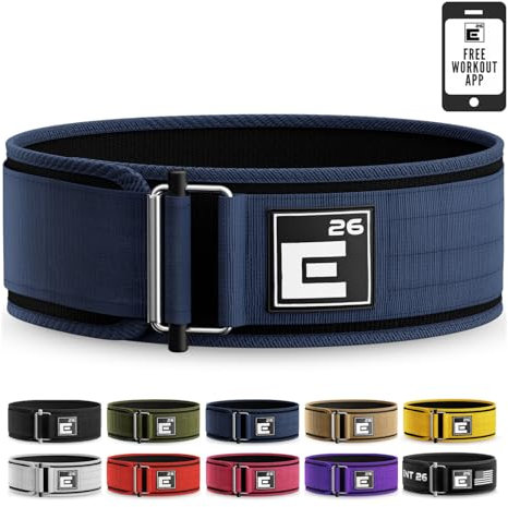 Self-Locking Weight Lifting Belt - Premium Weightlifting Belt for Serious Functional Fitness, Weight Lifting, and Olympic Lifting Athletes - Lifting Support for Men and Women (Large, Midnight Blue)