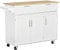 HOMCOM Kitchen Island Utility Cart, with 2 Storage Drawers & Cabinets for Dining Room, White