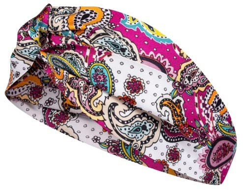 Roeckl Haarband aus Seide Paisley, Hot Pink