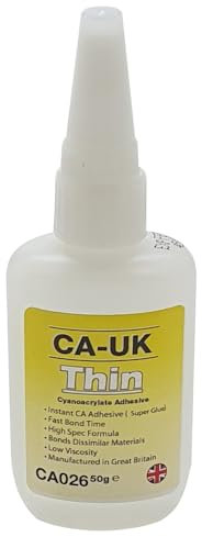 CA-UK Thin Cyanoacrylate Instant Adhesive, Low Viscosity, 50g