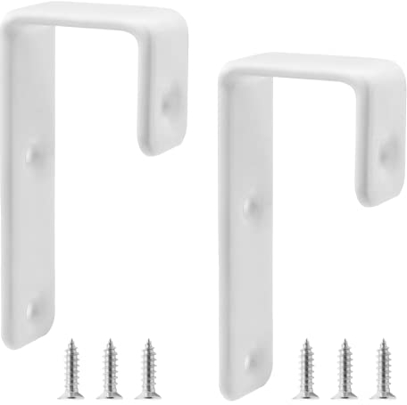 Bivethoi 2 x Etagenbett-Leiter-Haken, 2,5 cm, J-Aufhänger, weiß mit PVC-Beschichtung, robuste Metall-Haken für Dachboden, Treppen, Bibliotheksleiter-Hardware