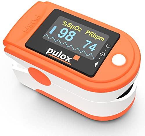 Pulsoximeter PULOX PO-200 Solo in Orange Fingerpulsoximeter für die Messung des Pulses und der Sauerstoffsättigung am Finger