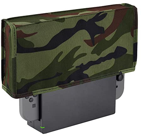 playvital Nylon Staubhülle, weiche Auskleidung Staubschutz, Kratzfeste wasserdichte Staubschutzhülle Abdeckung Hülle für Nintendo Switch&Switch OLED Dock(Camouflage)