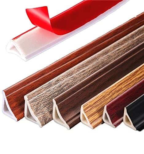 2.4M Moulure autocollante flexible Quart de rond PVC, Bande de calfeutrage étanche, garniture pour moulage, calfeutrage et de garniture auto-adhésif, pour mur, plafond, armoire, comptoir, bords de sol