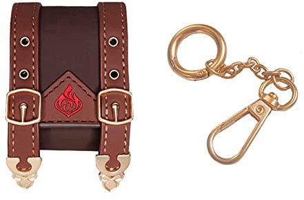 Game Genshin Impact Klee Backpack Earphone Case Schutzhülle for Airpods Pro Kopfhörerbox mit Schlüsselkette (red case + Keychain)