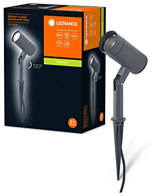 LEDVANCE ENDURA Classic Garden Spotspike GU10 Außen-Spießleuchte, schwarz, GU10-Sockel (max 35W), kann mit einfacher oder smarter Lampe bestückt werden, ausrichtbarer Leuchtenkopf, Schutzklasse IP54, Dark Gray