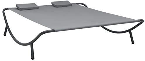 GuyAna Outdoor-Loungebett Stoff Anthrazit Liegen Bespannung Strandmatte Gepolstert Liegeinsel Gartenbett Pool Liege