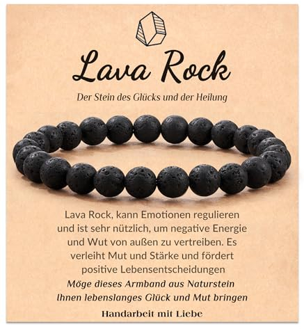 POWWA Weihnachtsgeschenke Armband für Männer fur atherische Ol-Diffusoren, Edelstein Perlenarmband Unisex, Jubilaums- Weihnachts Geburtstags Inspirationsgeschenk fur Manner