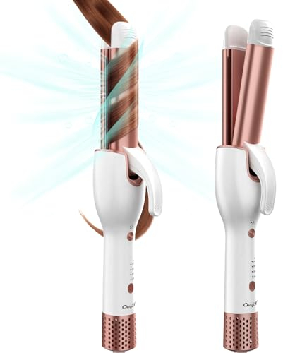 CkeyiN Airflow Styler Lockenstab Glätteisen 2 in 1,Keramikbeschichtung Haarstyling zum Glätten und Locken,PTC Schnelles Aufheizen (Silber)