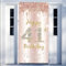 41. Geburtstag Deko Frauen, Happy 41st Birthday Door Banner Roségold Stoff Schild Plakat Türdekoration, 41. Geburtstag Hintergrund Banner Damen, Geburtstagsfeier Willkommensschild
