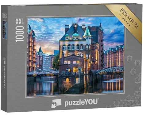 Puzzle 1000 Teile XXL „Hamburg: Alte Speicherstadt“ – aus der Puzzle-Kollektion Deutschland, Flüsse & Seen