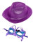Alsino Karnevals Outfit Set Kv-281 Glitzernder Trilby Hut & Venezianische Maske - Unisex, Perfekt für Fasching und Partys, Farbe wählen:lila