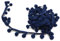 Wisafory 20 Yards Pompon Borte Dekoband Bommelborte Bommelband Fransenband Pomponborte zum Nähen Bommel Fringe Trim Pom Poms Zierborte Nähband für DIY Kleidung Dekoration Marineblau