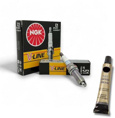 4x Zündkerzen V-Line passt für Renault Clio III 2.0 16V 102kW 2006-2014 + Kupferfett