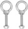 PATIKIL Pernos de Ojo para Levantamiento de Hombro, M10x50 Acero Inoxidable 304 Rosca Macho con Tuerca Hexagonal Arandela Plana para Colgar y Asegurar Cadena Cable de Alambre, 2 Sets